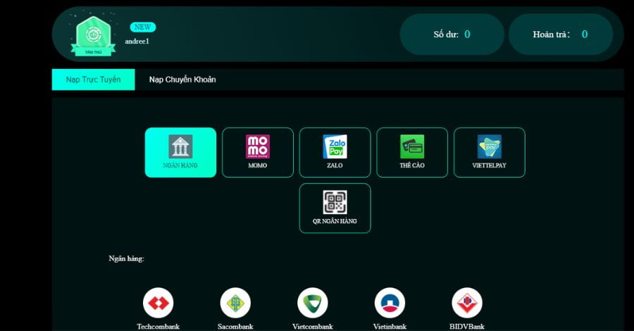 Các phương thức nạp tiền 8day