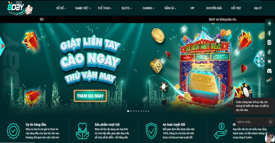 Giới thiệu 8DAY - Nhà cái cá cược nổi bật