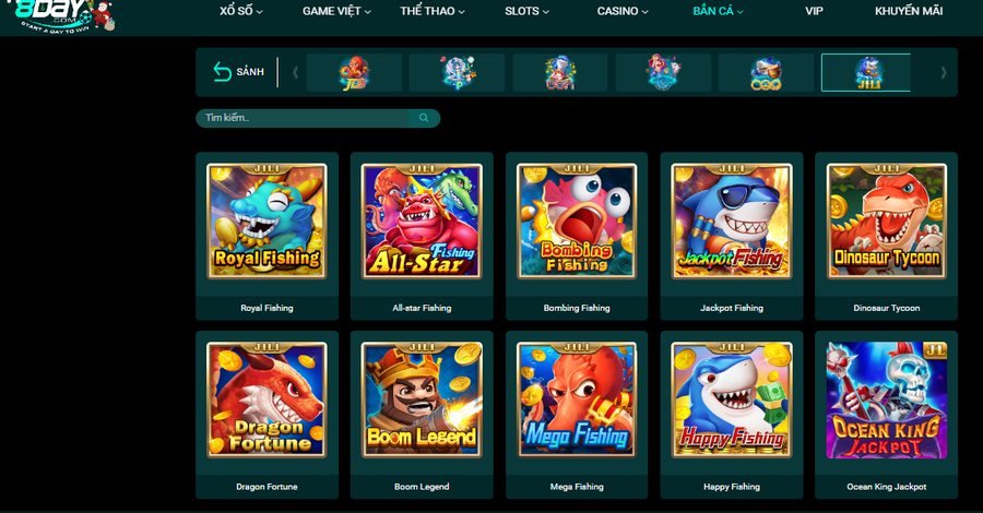 Truy cập Sảnh Bắn Cá JILI 8DAY
